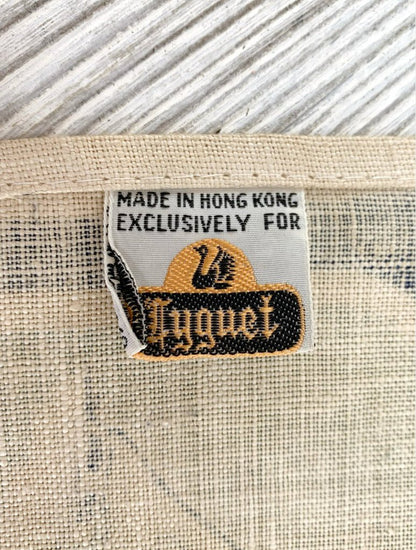 Vintage Albany WA Pure Linen Tea Towel Handprinted Designed in Western Australia and Made in Hong Kong /cb