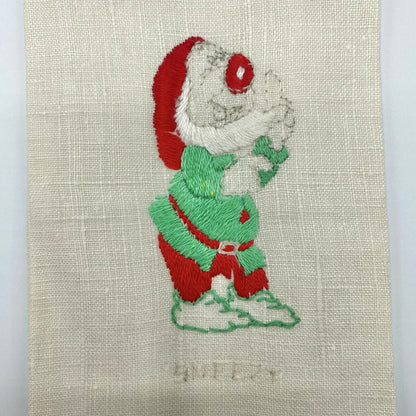 Vintage Set of 4 Hand Stitched Tea Towels w/4 of The 7 Dwarfs from Snow White /cb