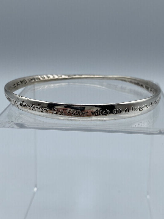 The Lords Prayer Bracelet Bangle Inspiration Message Sterling Silver /ro