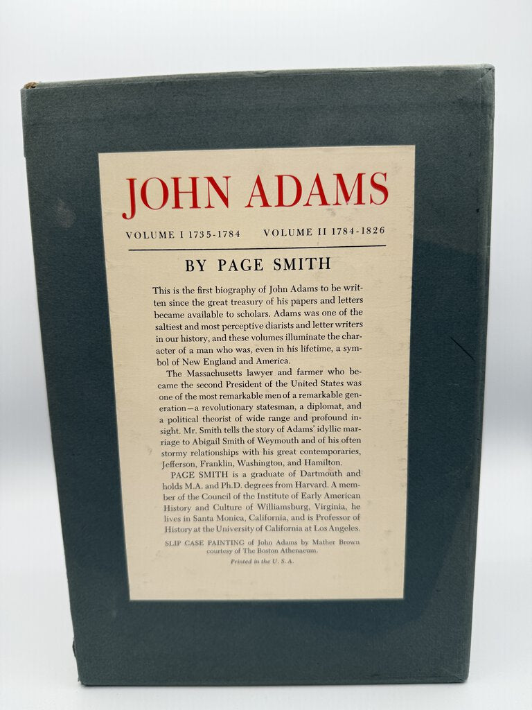 John Adams by Page Smith HC 2 Vol. Set Biography w/Case /rb