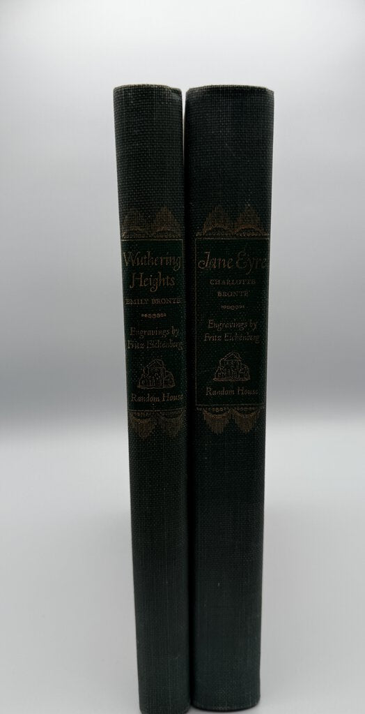 Wuthering Heights & Jane Eyre 2 Book Set 1943 Charlotte Brontë /rb