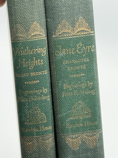 Wuthering Heights & Jane Eyre 2 Book Set 1943 Charlotte Brontë /rb