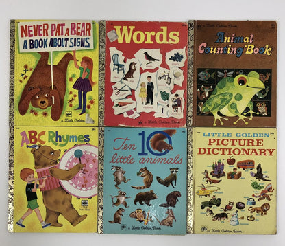 6 Vintage Little golden Books` ~Counting/ Letters ~ 1970s Editions /b