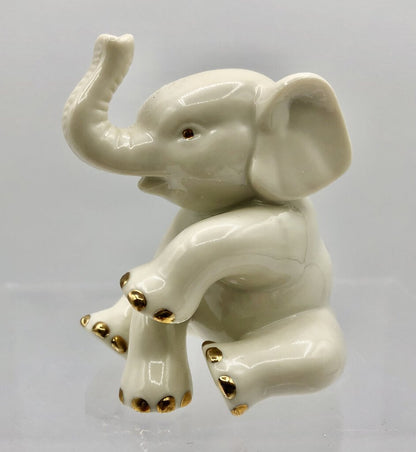 Lenox Porcelain Sitting Baby Elephant Figurine /b