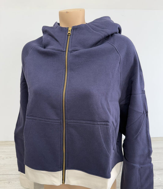 NWT Duffelfield Lane Zara Zipper Hoodie Solid Navy Sz. Small /rb