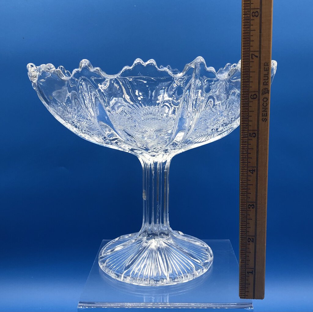 Antique J.B.Higbee Paneled Thistle Glass Compote /b