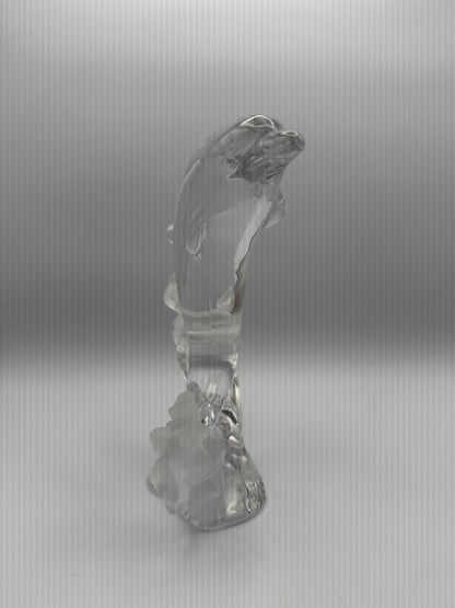 VTG Lenox 1994 Fine Crystal Majestic Dolphin Frosted Wave Figurine /rw