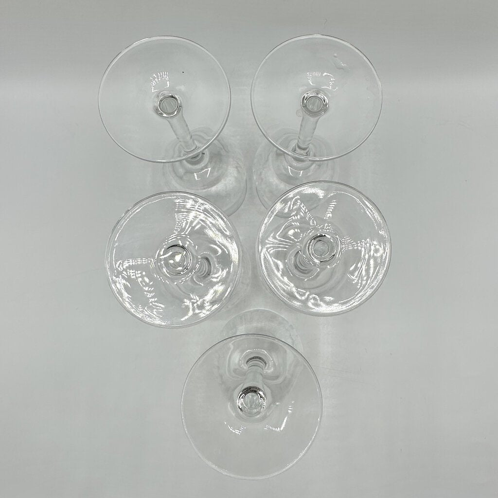 Set Of 5 Luigi Bormioli Canaletto Straight Optic 7 1/8” Wine Glasses /cb