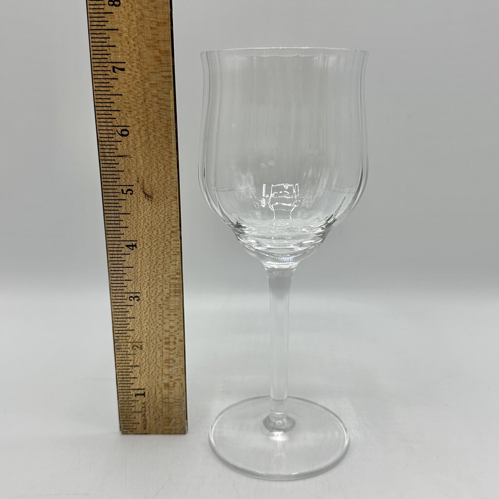 Set Of 5 Luigi Bormioli Canaletto Straight Optic 7 1/8” Wine Glasses /cb