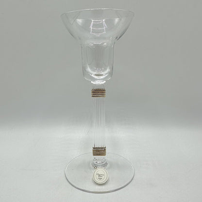 Christian Dior Crystal Gaudron Gold 7 Inch Taper Candle Holder /cb