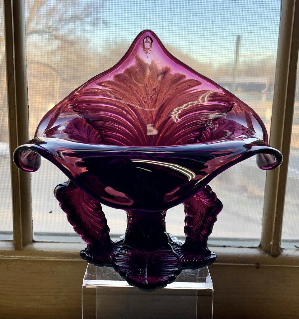 Vintage Jack in the Pulpit Amethyst Glass Vase /b