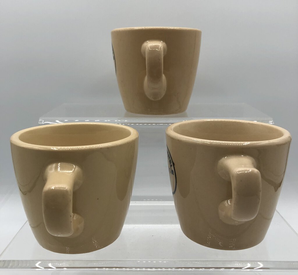 3 Vintage Kewpee Hotel Coffee Mugs /b