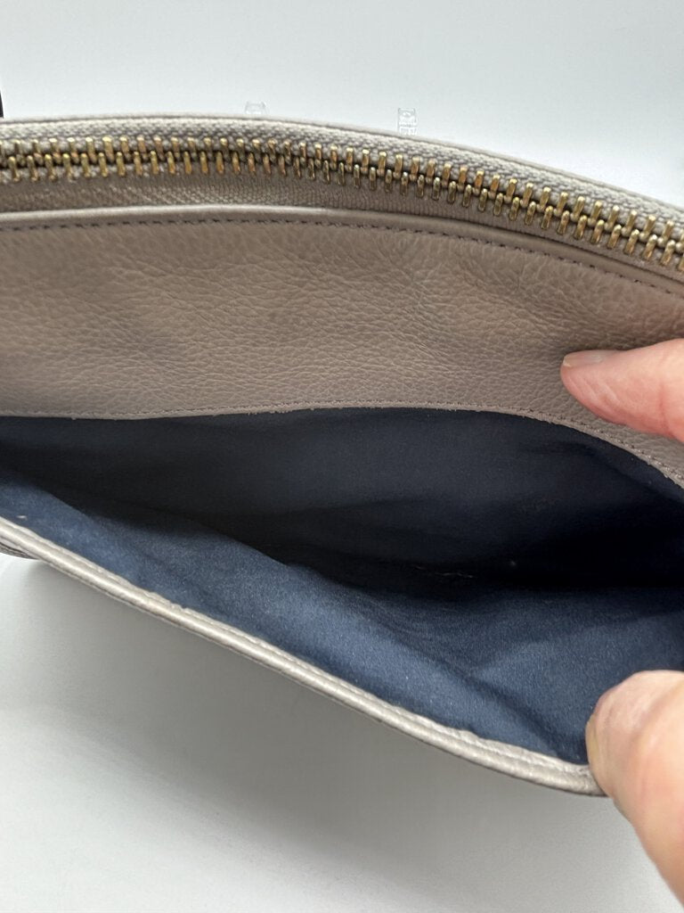Cole Haan Light Grey/Taupe Leather Crossbody Bag /j