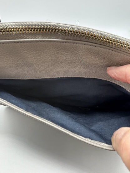 Cole Haan Light Grey/Taupe Leather Crossbody Bag /j