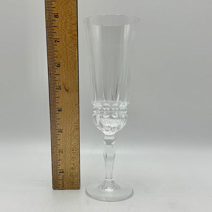 Set Of 6 Vintage Cristal D’Arques Villeneuve Lead Crystal 18cl Champagne Flutes /cb