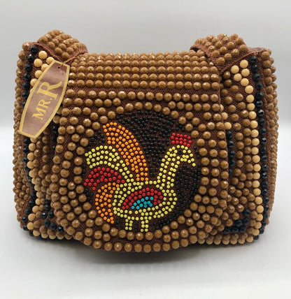 Vintage Roger Van S Beaded Handbag w/ Rooster /b