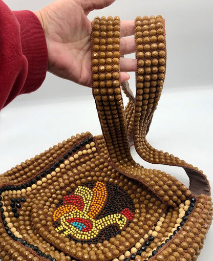 Vintage Roger Van S Beaded Handbag w/ Rooster /b