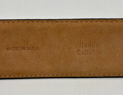 Ender Murat Black Leather Belt w/ Gold Buckle Sz. M /j