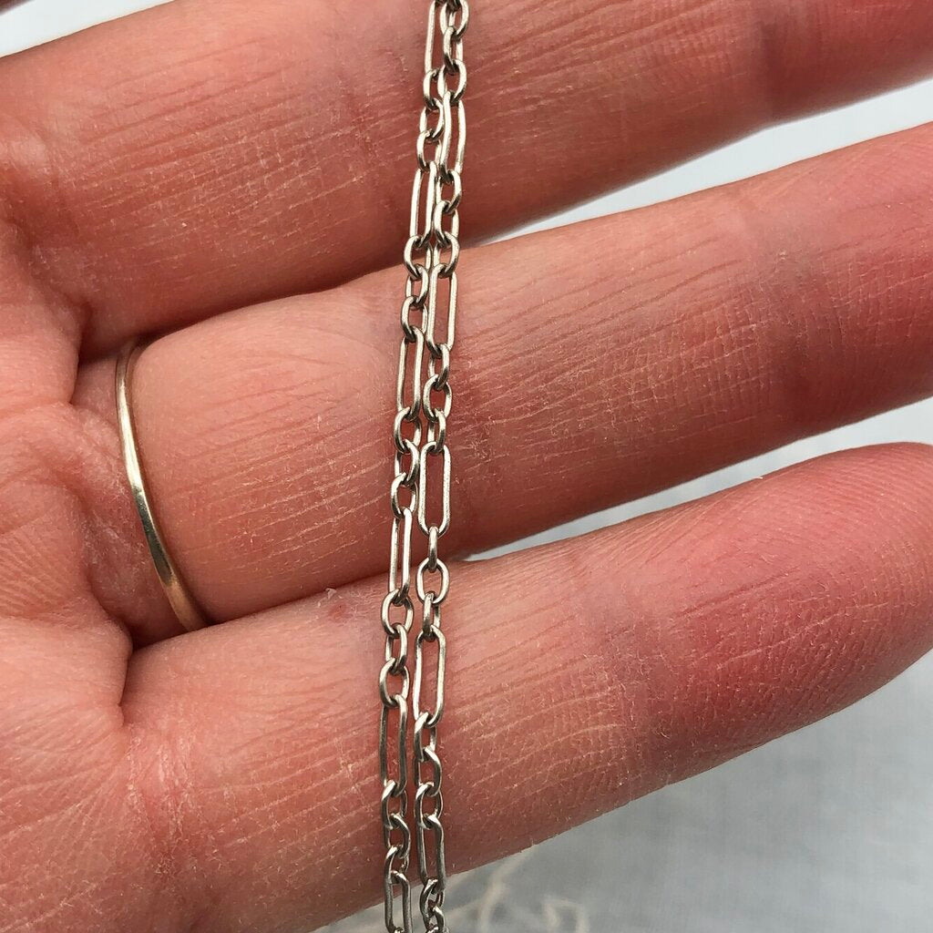 Vintage JHP Rhodium Plated Cross Pendant Necklace /b