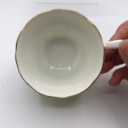 Vtg Royal Albert Wild Geranium & Ansley Yellow Primrose Teacup & Saucers /b