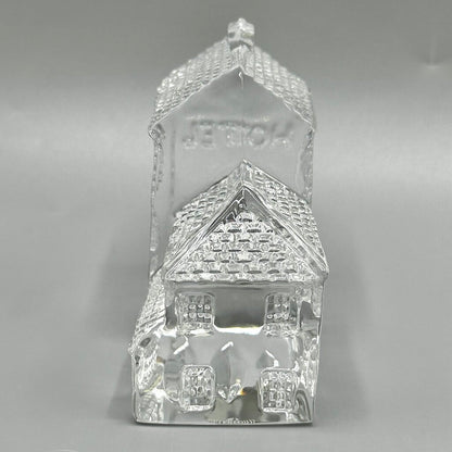 Vintage Waterford Crystal Lismore Village Hotel Sculpture/Paperweight w/Box /cb