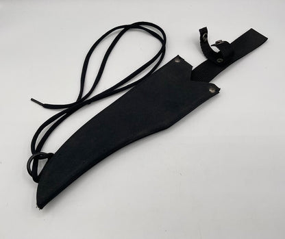 Unbranded Stainless Steel Knife - 16” Overall, 8 1/2” Blade, Multicolor Wood Handle w/Black Nylon Sheath /s