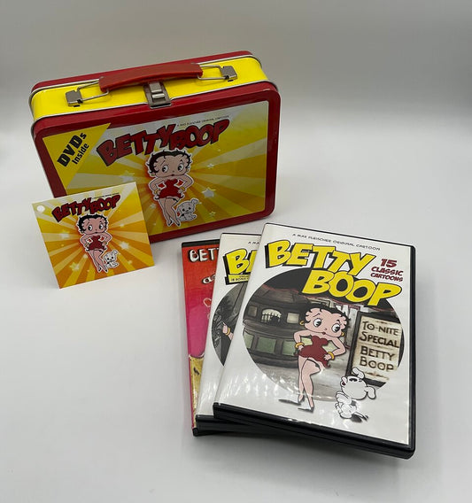 Betty Boop Collectible Tin Lunchbox with 3 Disc DVD Set 2008 /sb