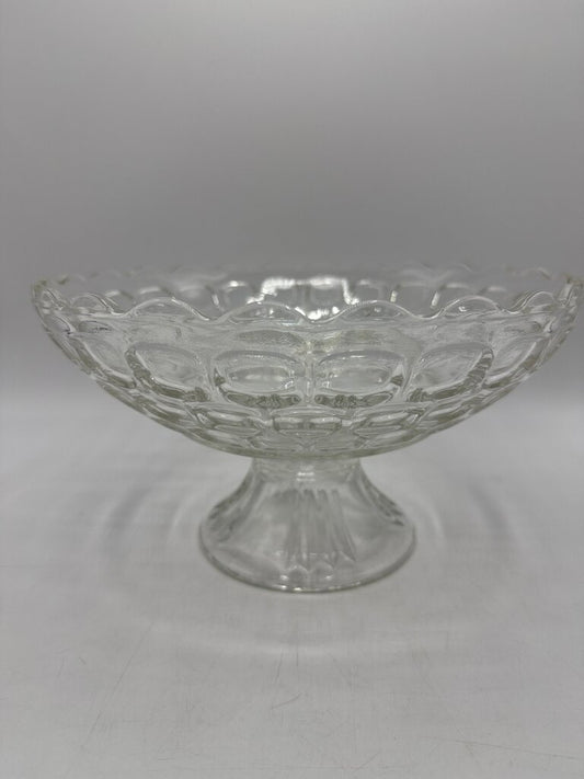MCM Federal Glass Pedestal Serving Bowl 5.5” tall /rb