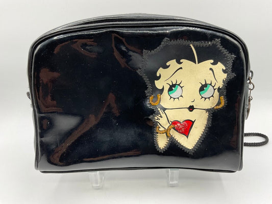 Vintage Betty Boop 1994 Black Vinyl Purse/Handbag /sb