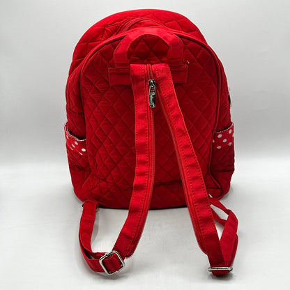 Belvah Quilted Red & White Backpack w/Bow EUC /cb