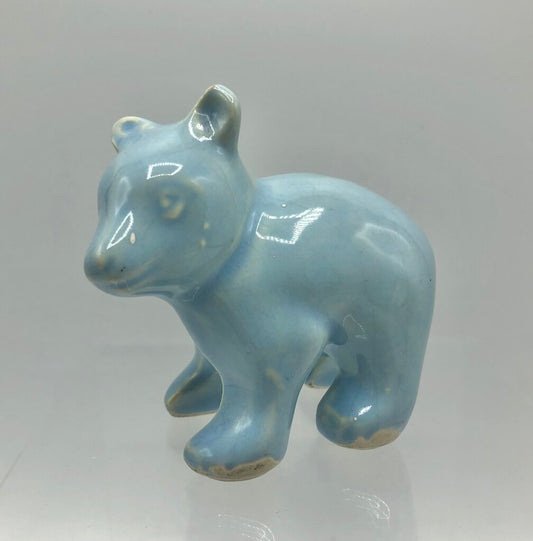 Vtg 1940’s Shawnee Pottery Miniature Blue Bear /b