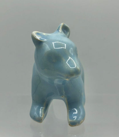 Vtg 1940’s Shawnee Pottery Miniature Blue Bear /b