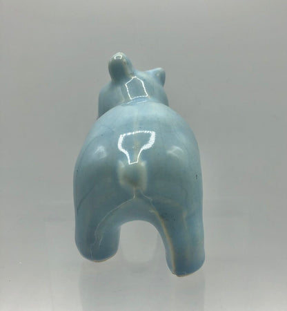 Vtg 1940’s Shawnee Pottery Miniature Blue Bear /b