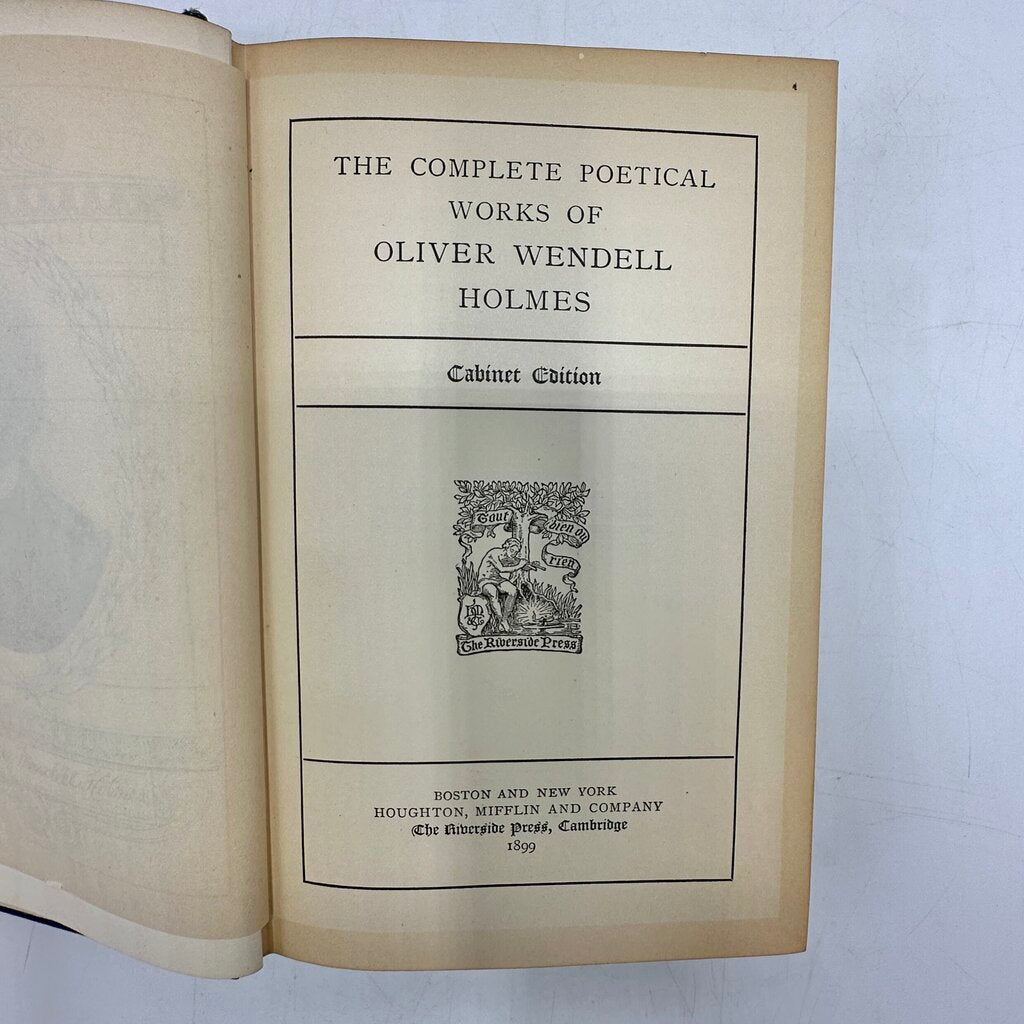 The Complete Poetical Works Of Oliver Wendell Holmes Cabinet Edition Houghton Mifflin 1899 Hardcover /cb