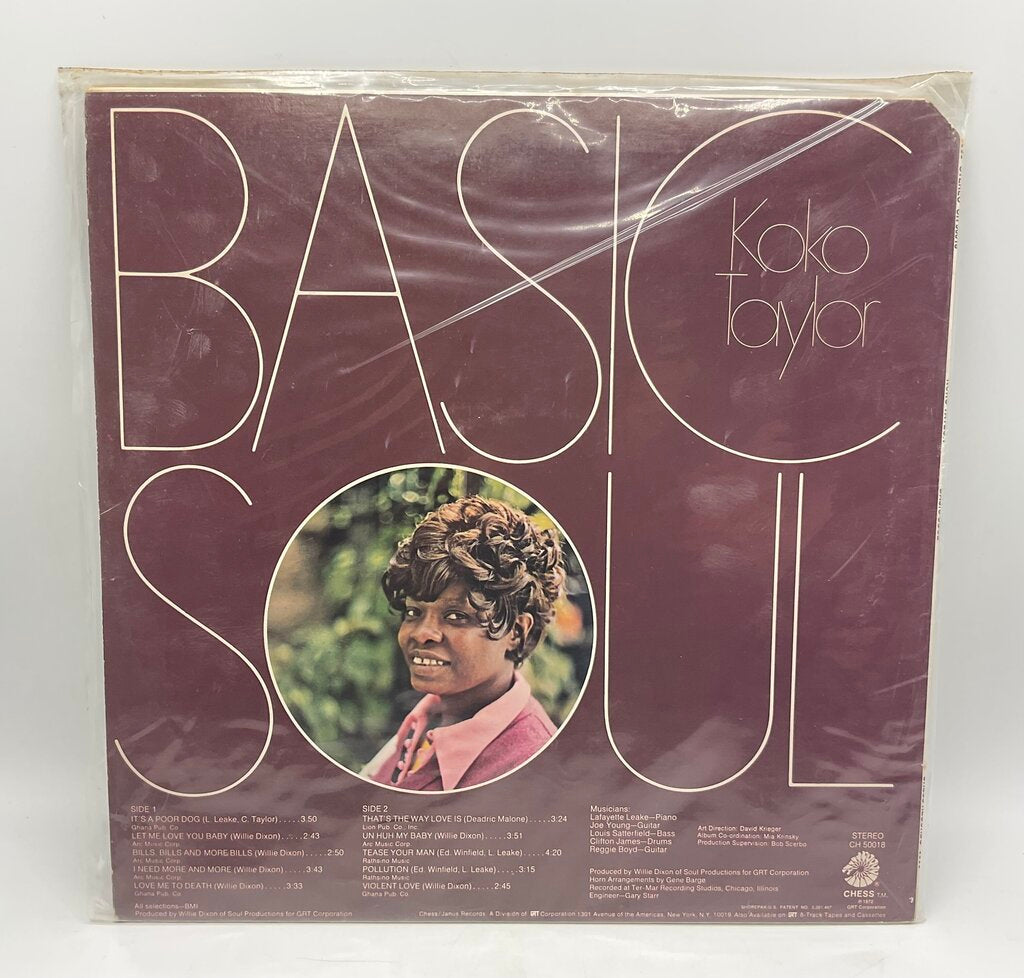 Koko Taylor “Basic Soul” Vinyl LP Chess Records Stereo CH 50018 1972 /s