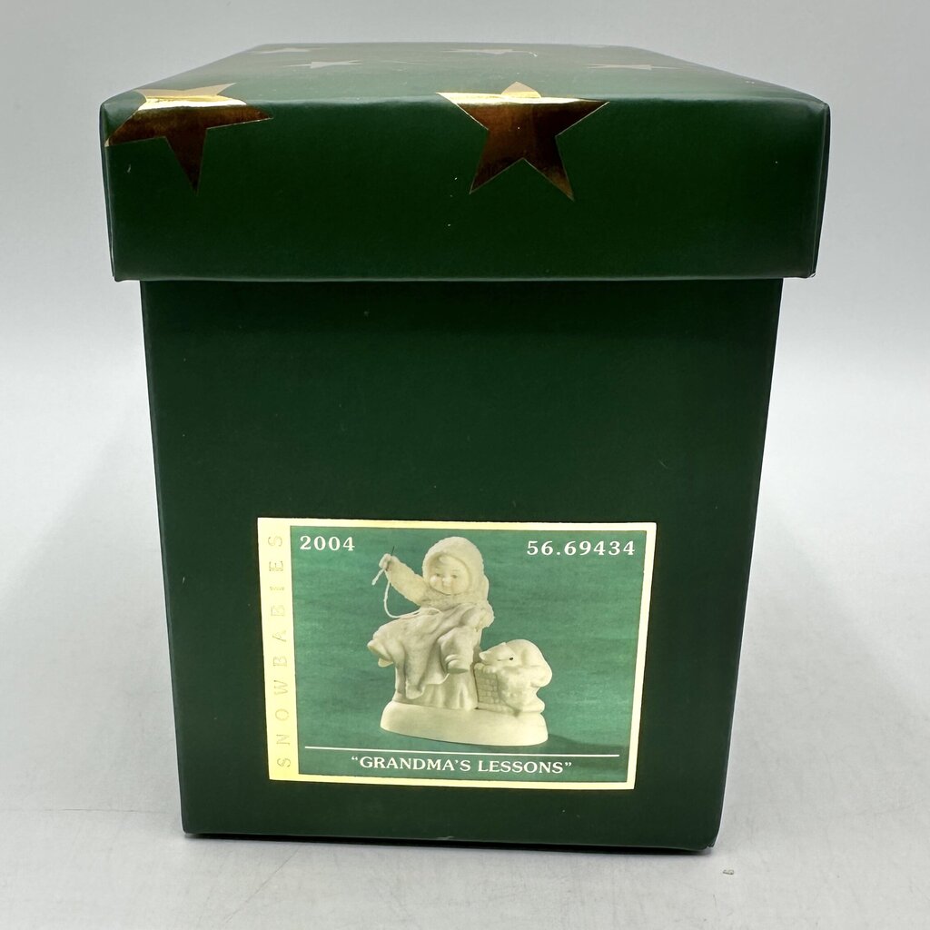 Lot of 3 Department 56 Snowbabies Figurines w/Boxes Catch A Falling Snowflake, Grandma’s Lessons, Just One More Pair /cb