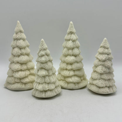 Set of 4 Department 56 Vintage Winter Tales Of The Snowbabies Frosty Forest Ceramic Pine Trees in 2 Boxes /cb