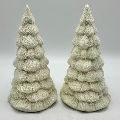 Set of 4 Department 56 Vintage Winter Tales Of The Snowbabies Frosty Forest Ceramic Pine Trees in 2 Boxes /cb