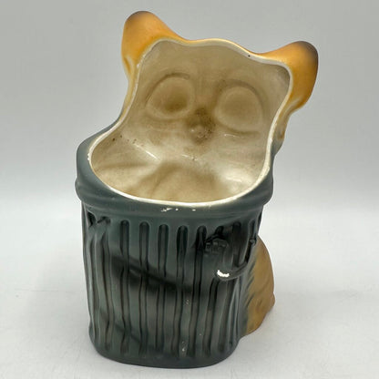 Vintage Enesco 1960s Big Sad Eyed Cat Planter-Keane Style Kitsch-Made In Japan /cb