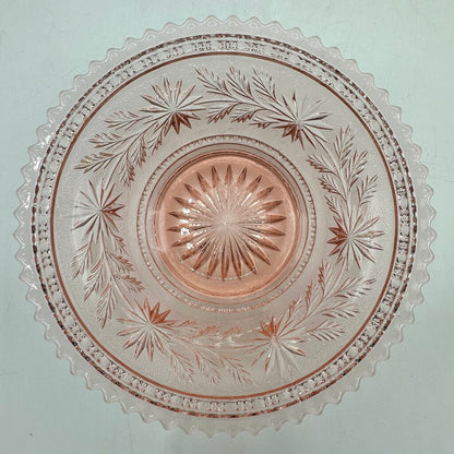 Vintage Imperial Glass Pink Strawflower Mayonnaise Bowl Underplate & Spoon /cb