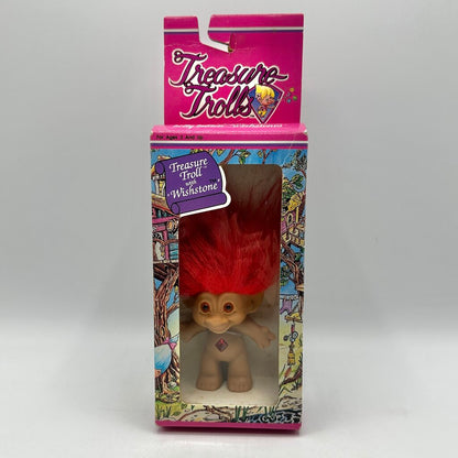 Vintage Ace Novelty Co. Treasure Troll With Wishstone Red Hair New In Box /cb