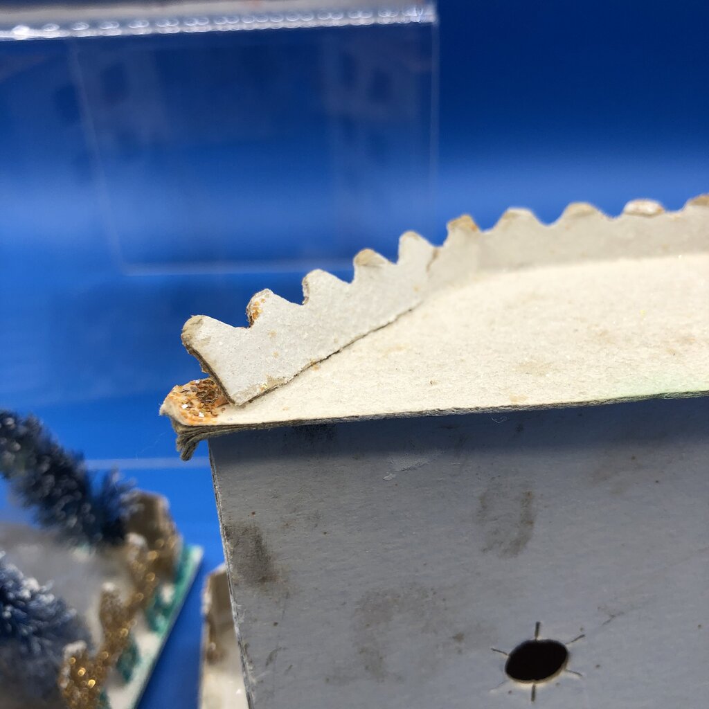 3 Vintage Lg Putz Japan Christmas Tree Houses /b