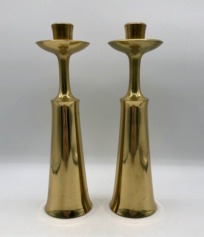 Pair 1950’s Jens Quistgaard Brass Candlesticks for Dan’s Denmark