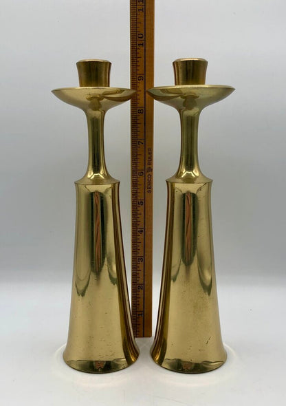 Pair 1950’s Jens Quistgaard Brass Candlesticks for Dan’s Denmark