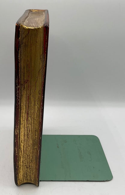 Pair of 2 Vintage Borghese Plaster Gilded Book Bookends 7.5” Tall /s