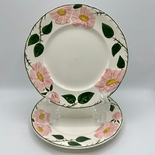 Set of 2 Vintage Villeroy & Boch Wild Rose 10 1/4” Dinner Plates Made in Germany /cb