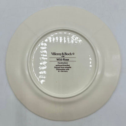 Set of 6 Vintage Villeroy & Boch Wild Rose 8 1/4” Salad Plates Made in Germany /cb
