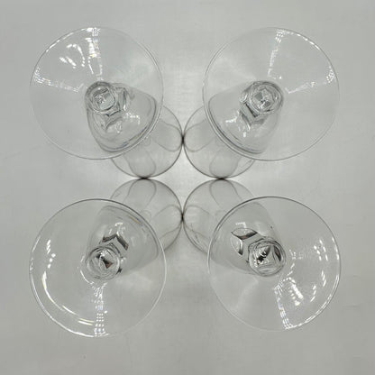 Set Of 4 Vintage Fostoria Bridal Belle Iced Tea Glasses Cut Leaves Platinum Trim Stem 6072 /cb