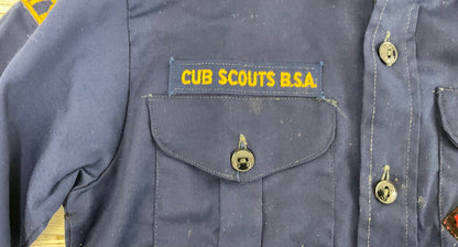 Vintage Boy Scout of America Cub Scout Official Uniform Long Sleeve Shirt & 5 Bandanas - Camp Pendalouan, Michigan /s