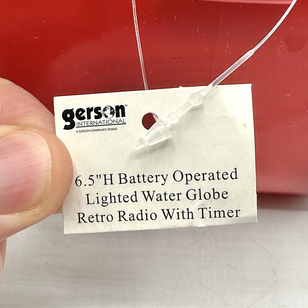 Gerson Illuminated Musical Red Retro Radio Christmas Snow Globe With Timer WORKS /cb